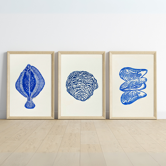 BLÅMUSLINGER - Linoleumstryk