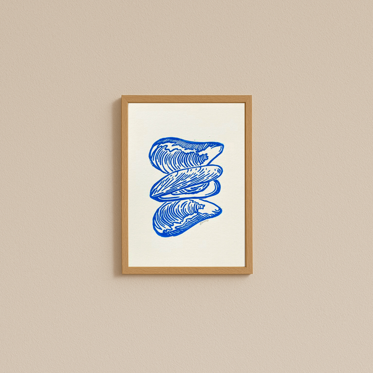 BLÅMUSLINGER - Linoleumstryk