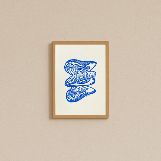 BLÅMUSLINGER - Linoleumstryk