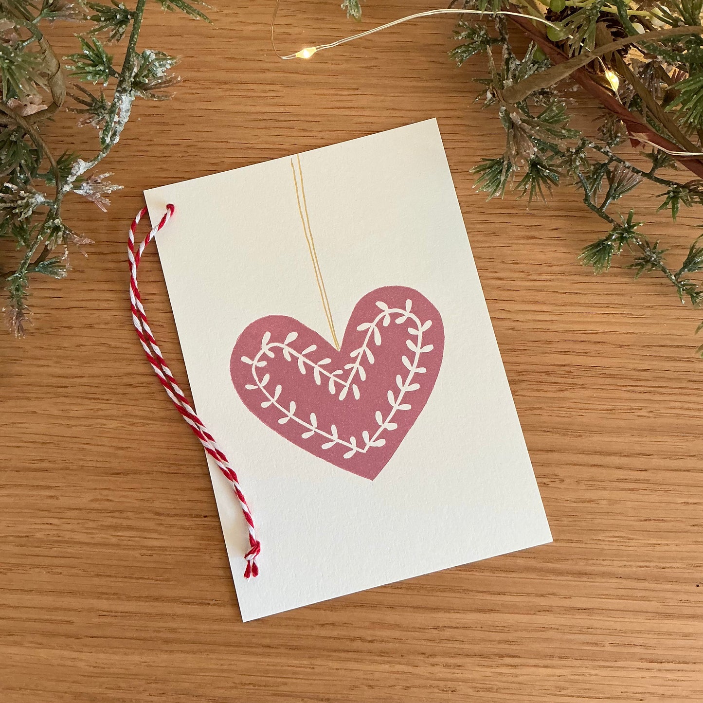 JULEHJERTE (rosa) - Julekort